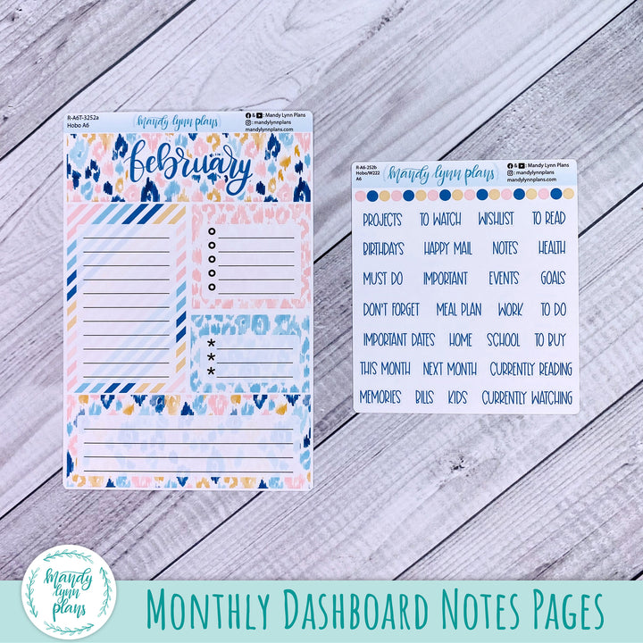 February A6 Hobonichi Dashboard || Leopard Print || R-A6T-3252