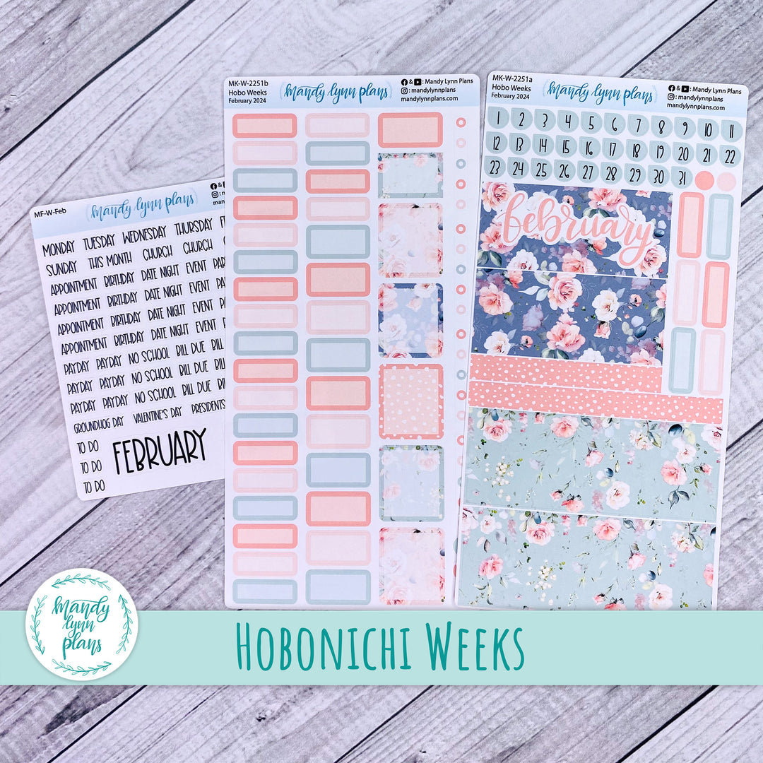 Hobonichi Weeks February 2024 Monthly Kit || Pink Garden || MK-W-2251