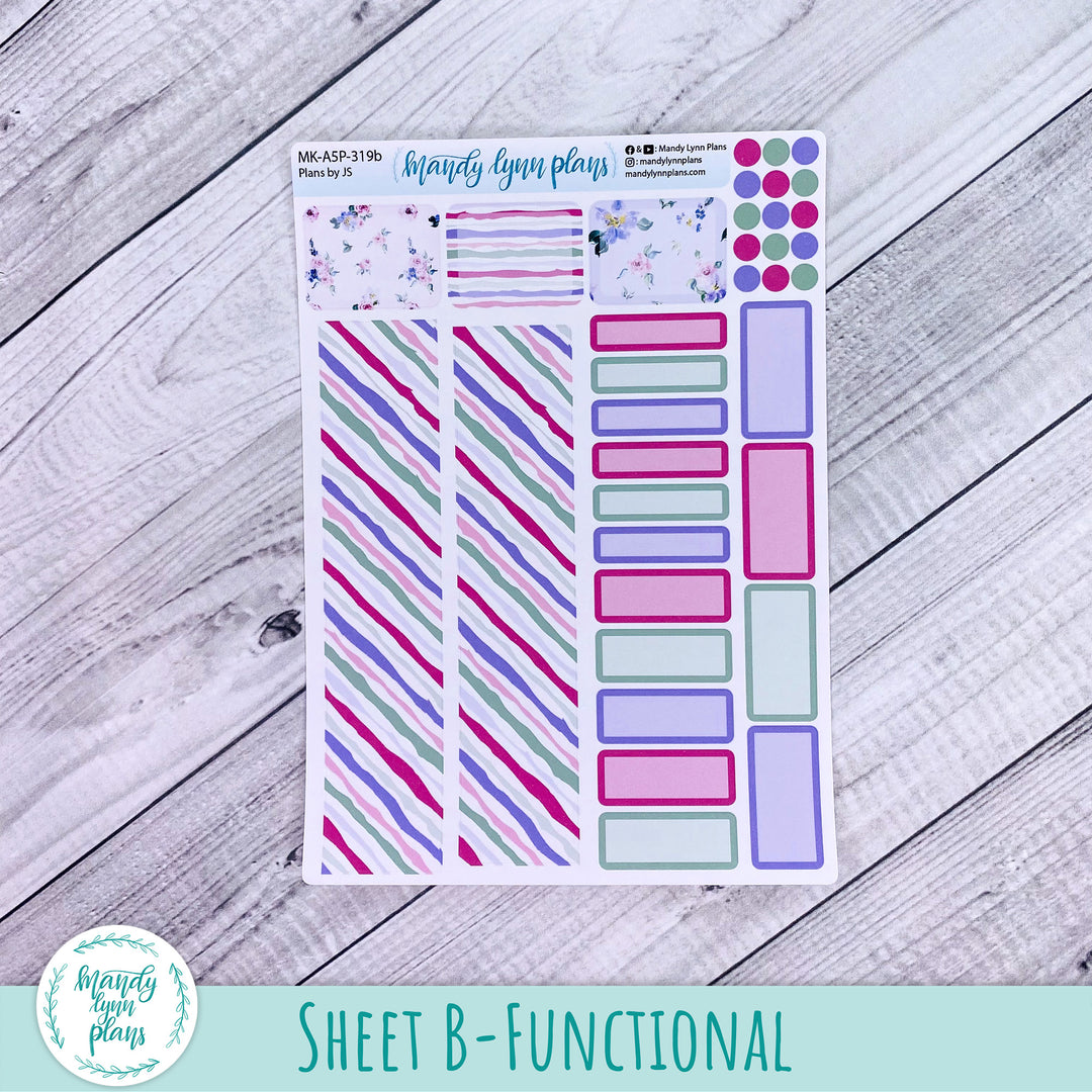 Any Month Plans by Just Scribble Monthly Kit || Watercolor Blooms || MK-A5P-319