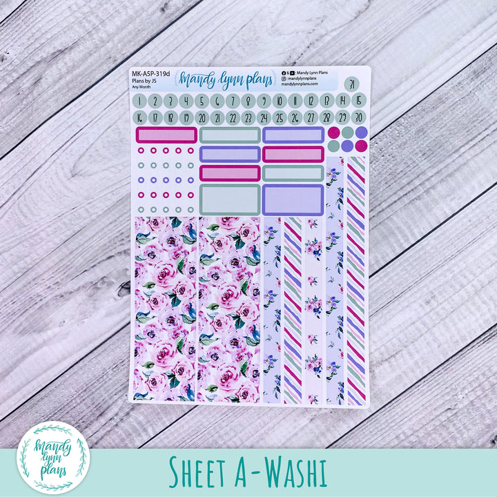Any Month Plans by Just Scribble Monthly Kit || Watercolor Blooms || MK-A5P-319