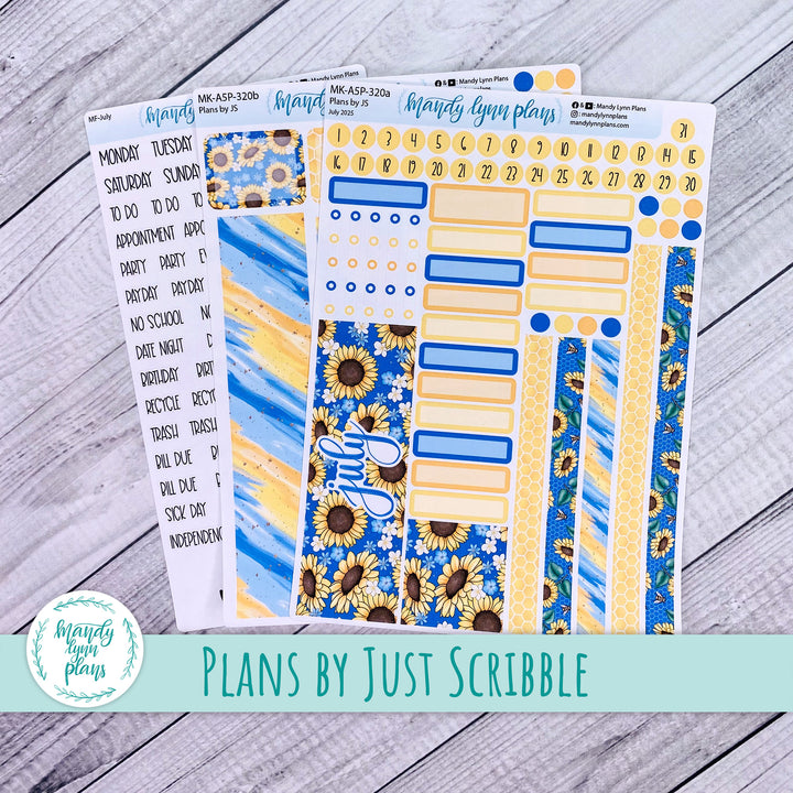 July 2025 Plans by Just Scribble Monthly || Buzzing Sunflowers || MK-A5P-320