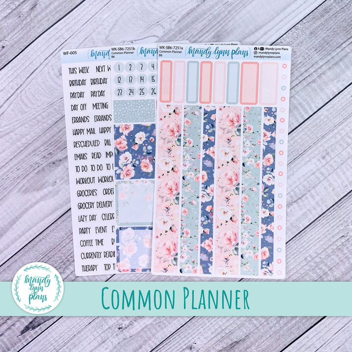 A5, B6, N1 & N2 Common Planner Weekly Kit || Pink Garden || 251