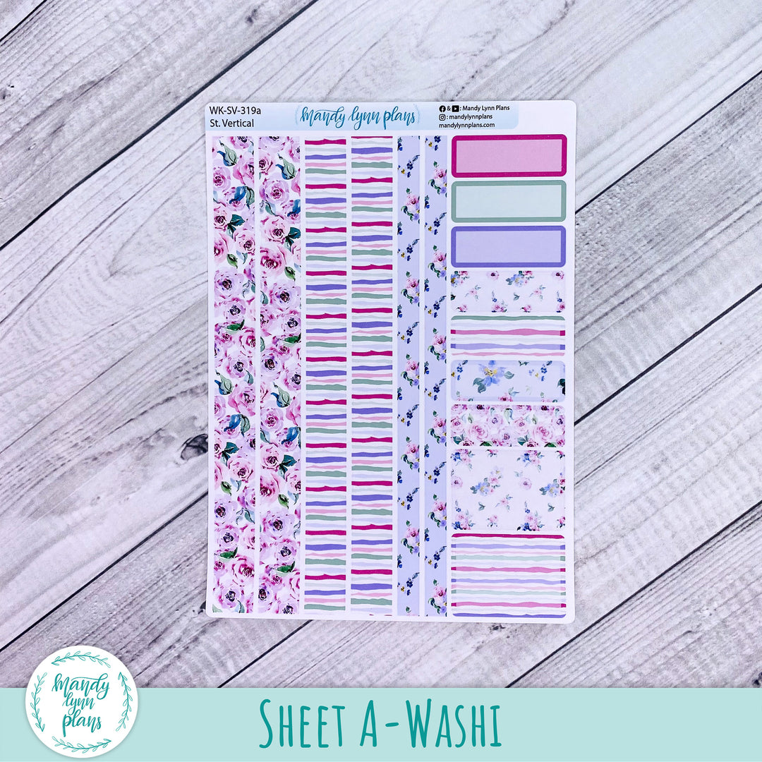 Standard Vertical Weekly Kit || Watercolor Blooms || WK-SV-319