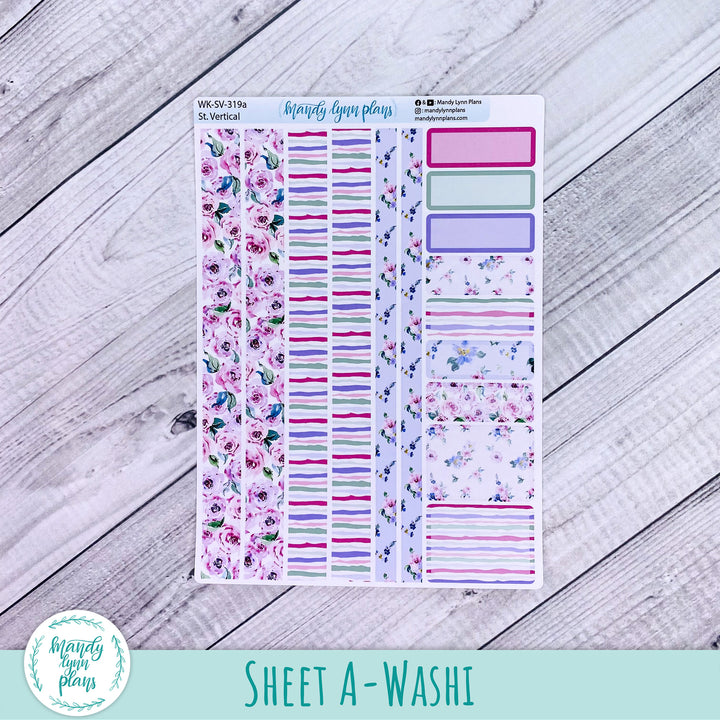 Standard Vertical Weekly Kit || Watercolor Blooms || WK-SV-319
