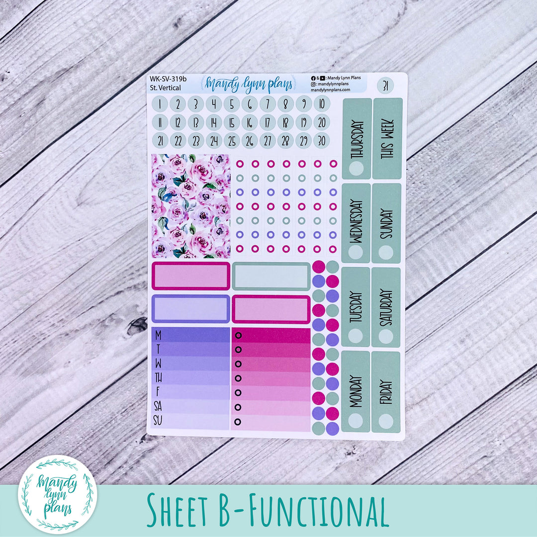 Standard Vertical Weekly Kit || Watercolor Blooms || WK-SV-319