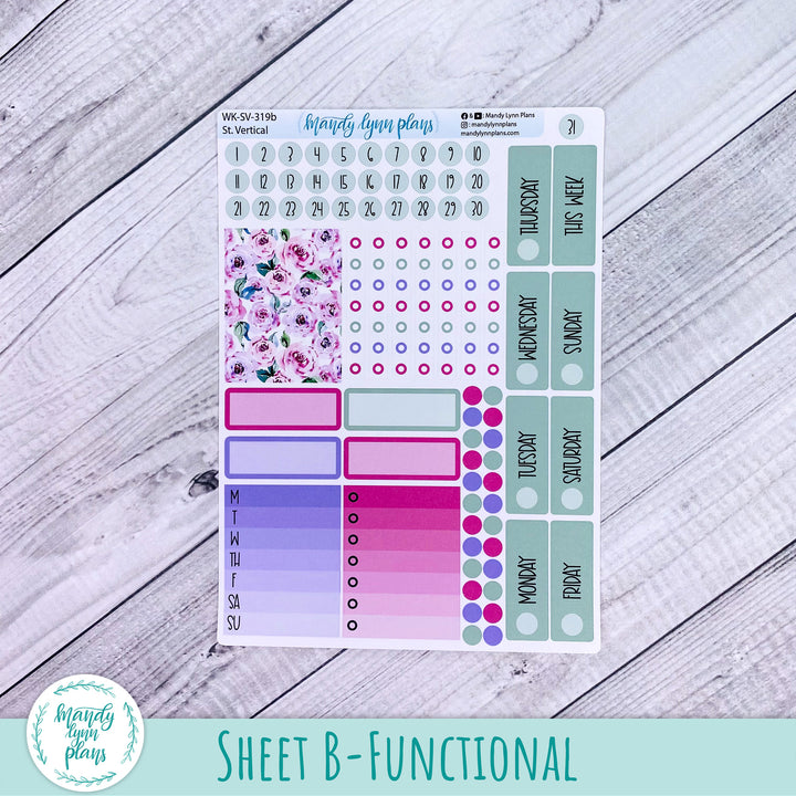 Standard Vertical Weekly Kit || Watercolor Blooms || WK-SV-319