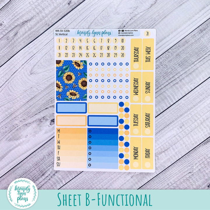 Standard Vertical Weekly Kit || Buzzing Sunflowers || WK-SV-320