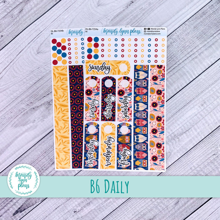 B6 Daily Kit || Ornate Owls || DL-B6-7254