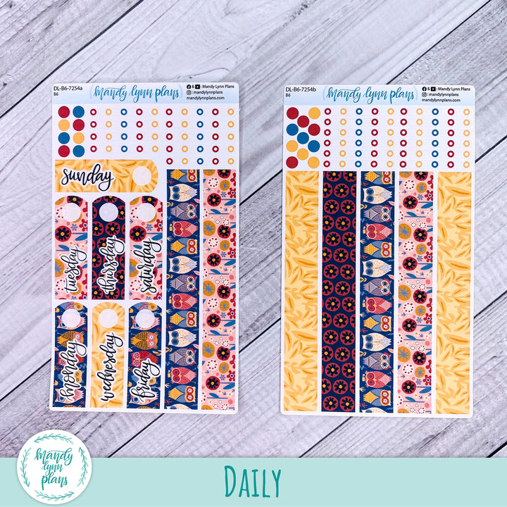 B6 Daily Kit || Ornate Owls || DL-B6-7254