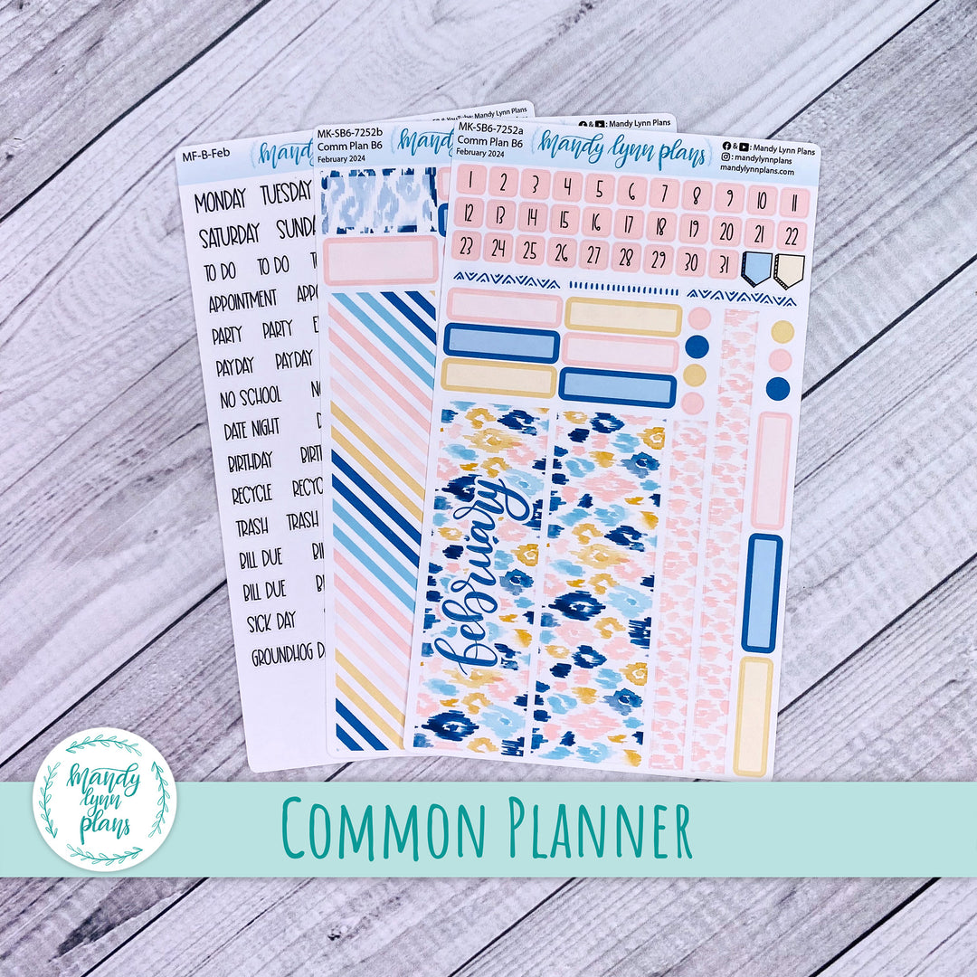 February 2024 Common Planner Monthly Kit || Leopard Print || 252