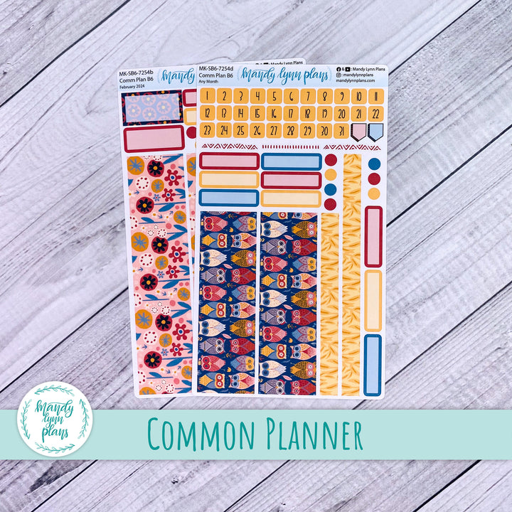 Any Month Common Planner Monthly Kit || Ornate Owls || 254