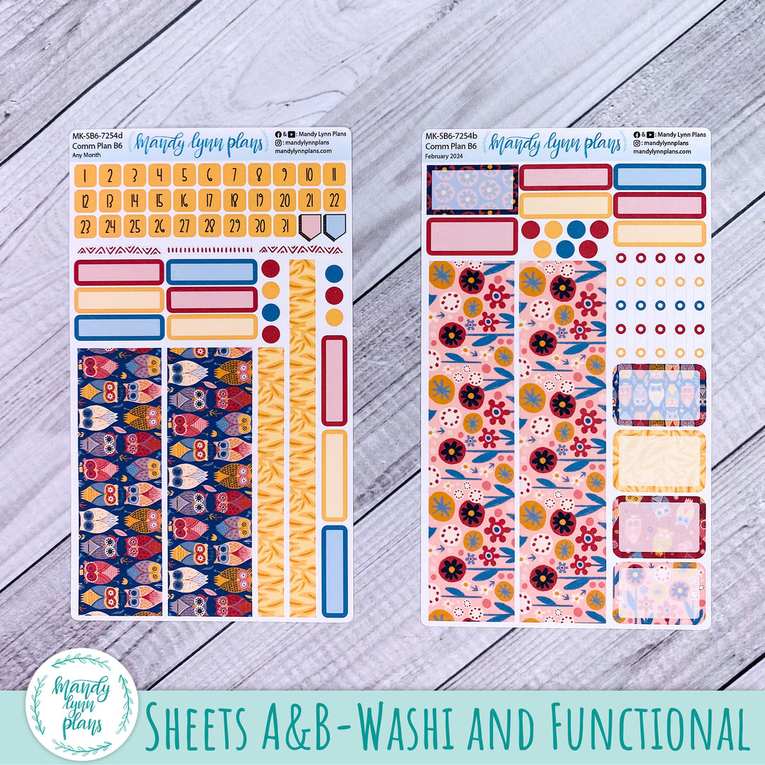 Any Month Common Planner Monthly Kit || Ornate Owls || 254