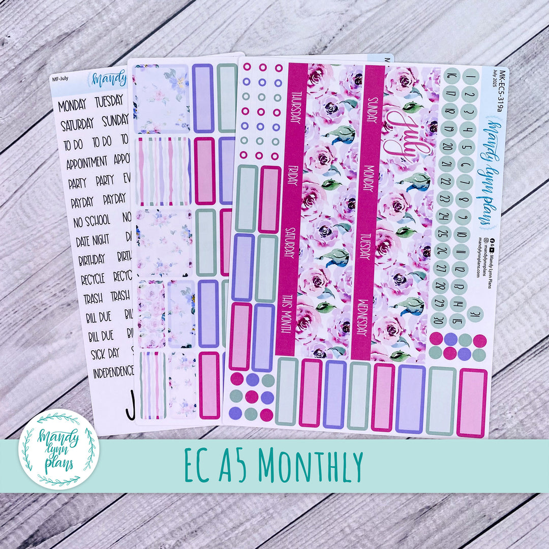 EC A5 July Monthly Kit || Watercolor Blooms || MK-EC5-319