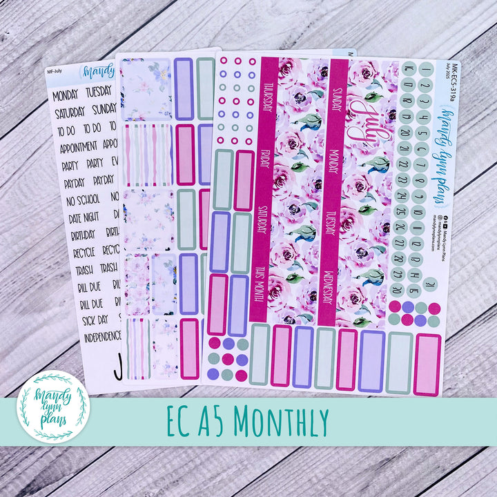 EC A5 July Monthly Kit || Watercolor Blooms || MK-EC5-319