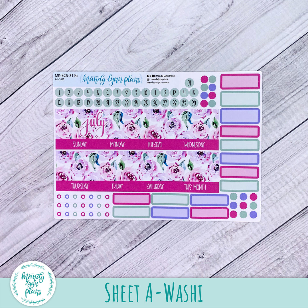 EC A5 July Monthly Kit || Watercolor Blooms || MK-EC5-319