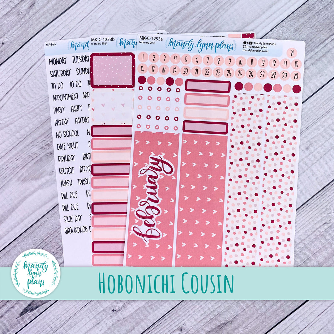 Hobonichi Cousin February 2024 Monthly || With Love || MK-C-1253