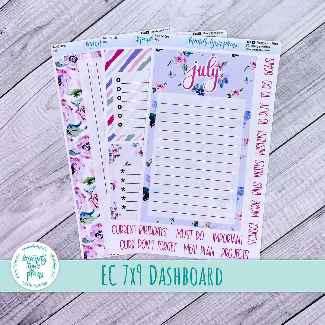 July EC 7x9 Dashboard Kit || Watercolor Blooms || R-EC7-319