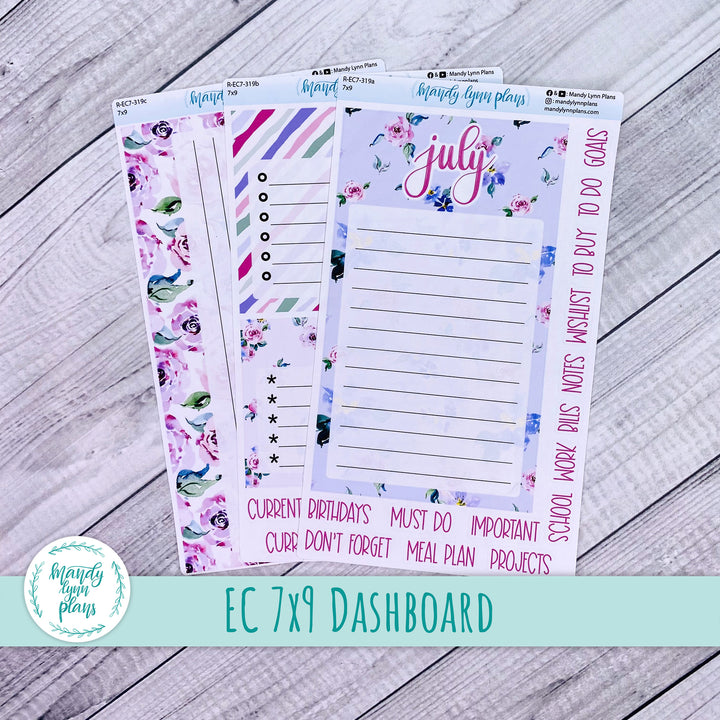 July EC 7x9 Dashboard Kit || Watercolor Blooms || R-EC7-319