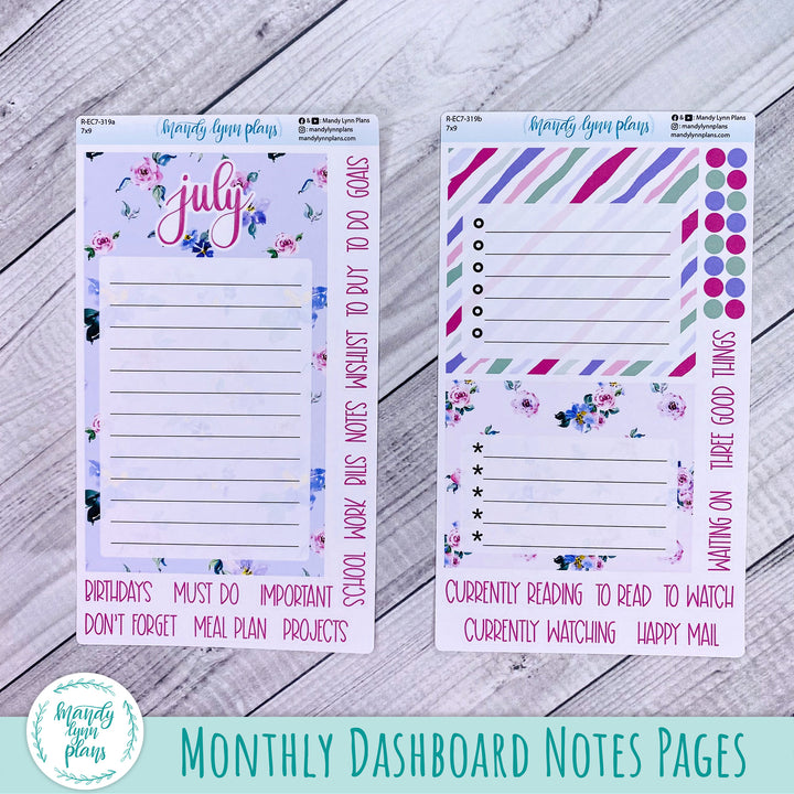 July EC 7x9 Dashboard Kit || Watercolor Blooms || R-EC7-319