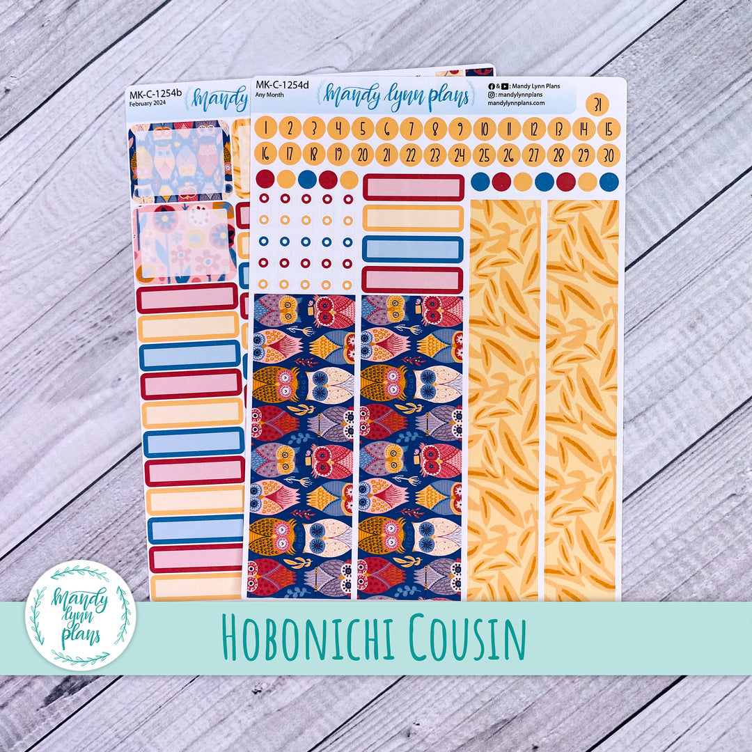 Any Month Hobonichi Cousin Monthly Kit || Ornate Owls || MK-C-1254