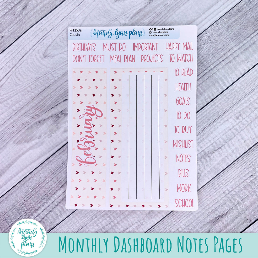 February Hobonichi Cousin Dashboard || With Love || R-1253