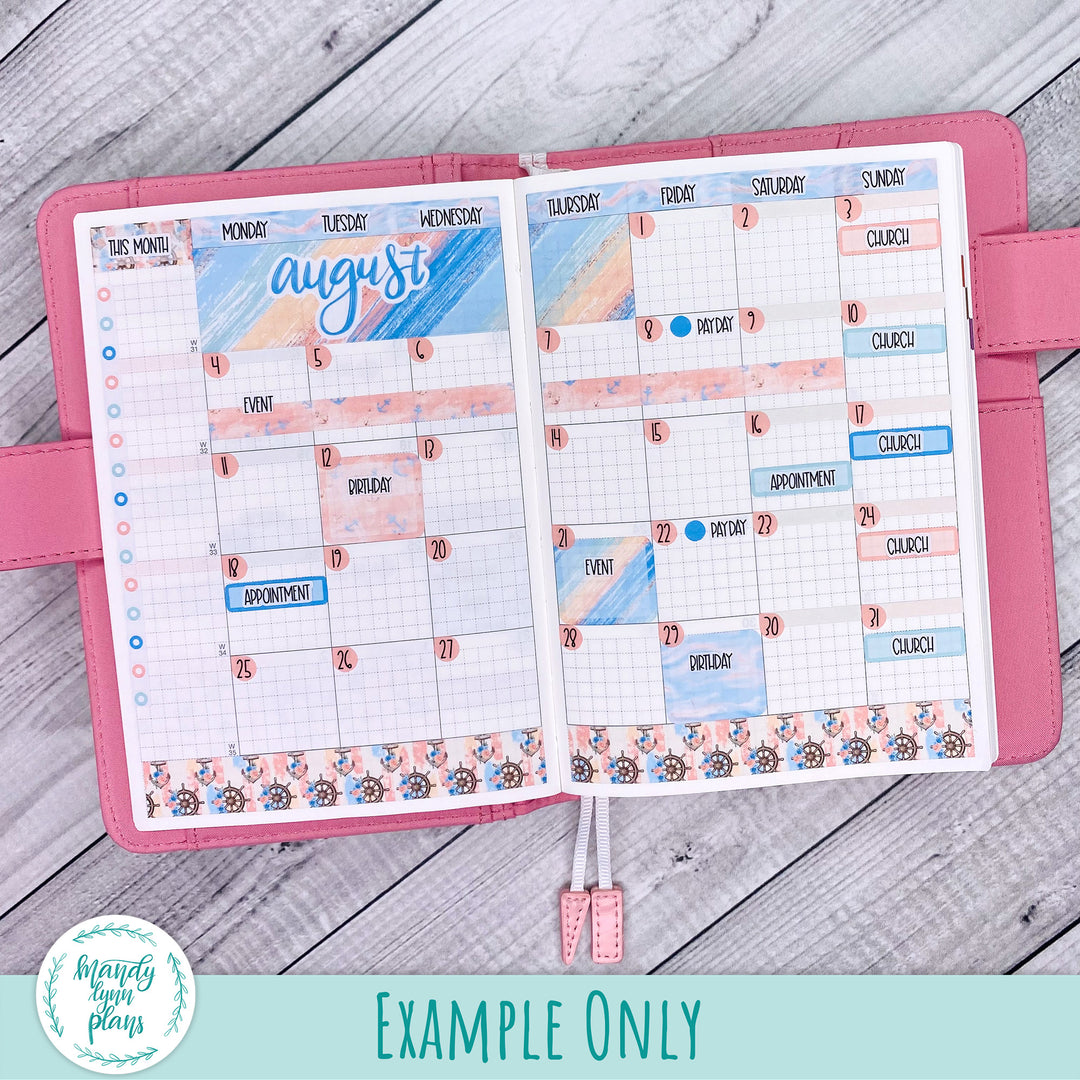Hobonichi A6 August 2025 Monthly Kit || Ocean Lover || MK-A6T-3323