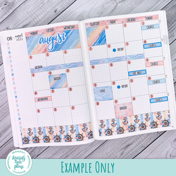 August 2025 Plans by Just Scribble Monthly || Ocean Lover || MK-A5P-323