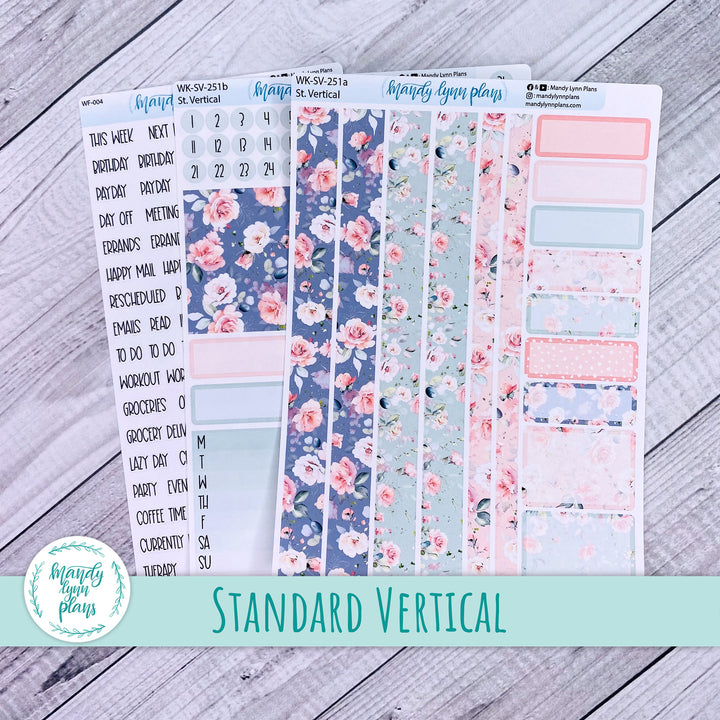 Standard Vertical Weekly Kit || Pink Garden || WK-SV-251