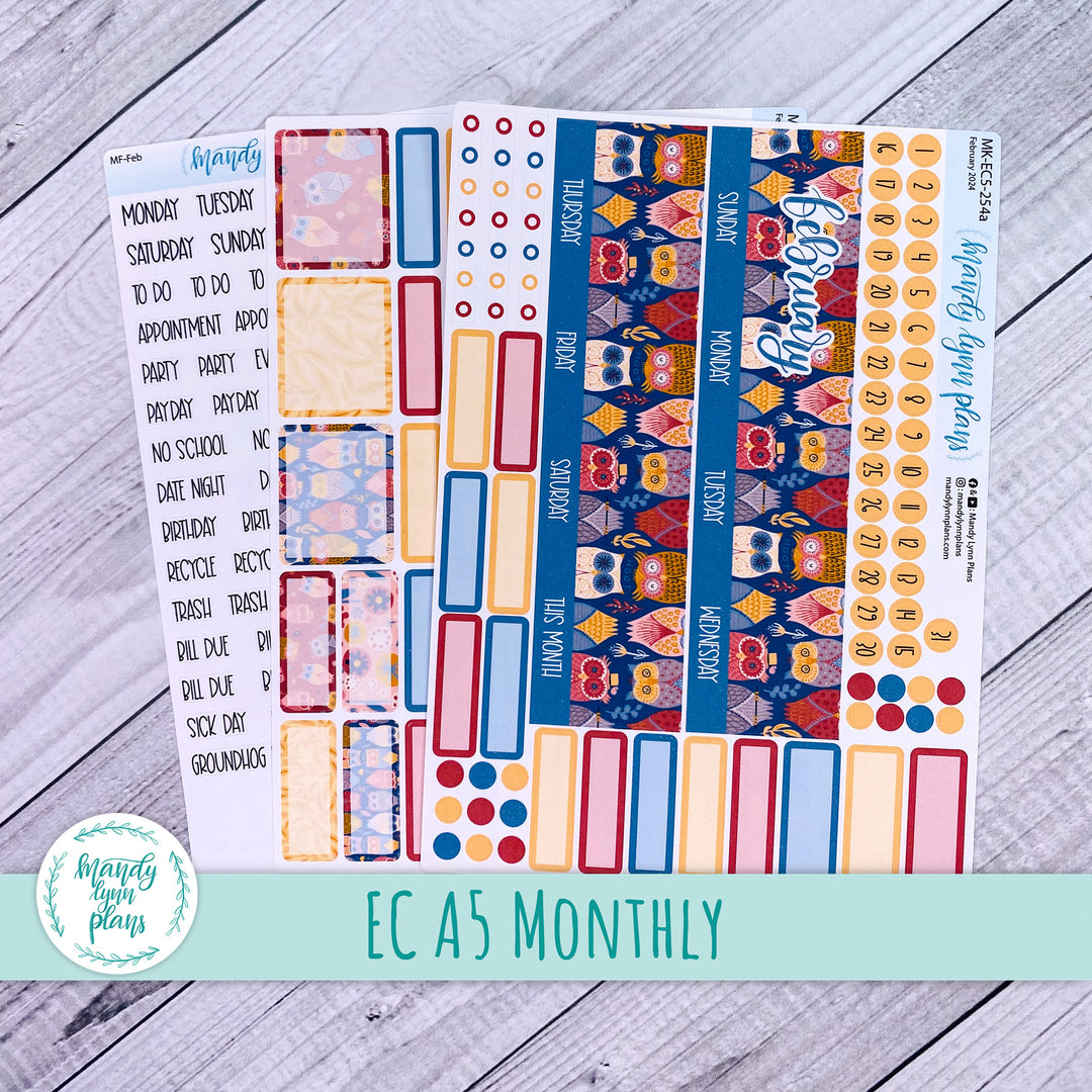 EC A5 February Monthly Kit || Ornate Owls || MK-EC5-254