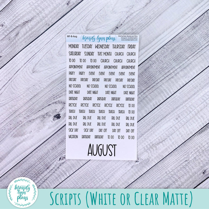 August 2025 Common Planner Monthly Kit || Maebelle || 325