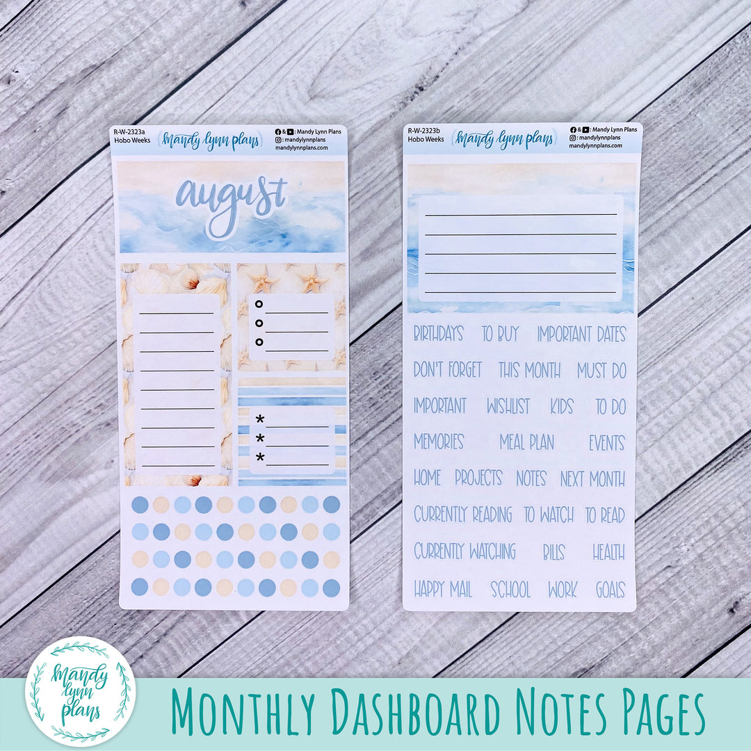 August Hobonichi Weeks Dashboard || Ocean Lover || R-W-2323