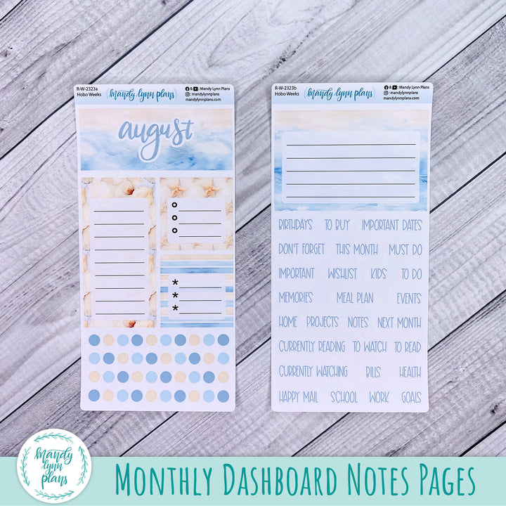 August Hobonichi Weeks Dashboard || Ocean Lover || R-W-2323