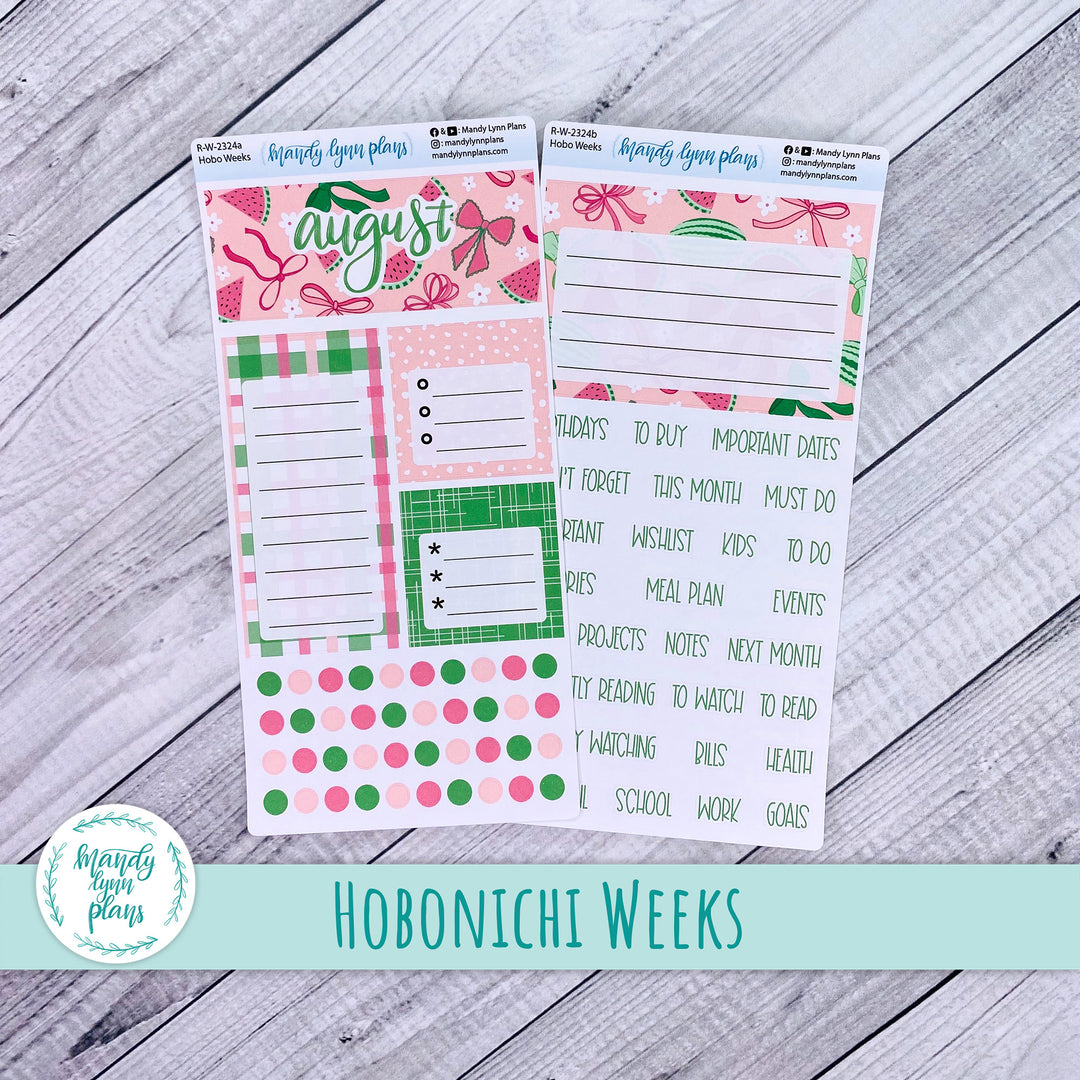 August Hobonichi Weeks Dashboard || Watermelons || R-W-2324