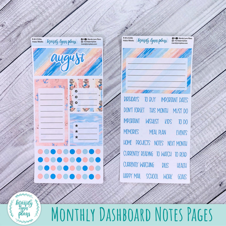 August Hobonichi Weeks Dashboard || Lake Life || R-W-2326