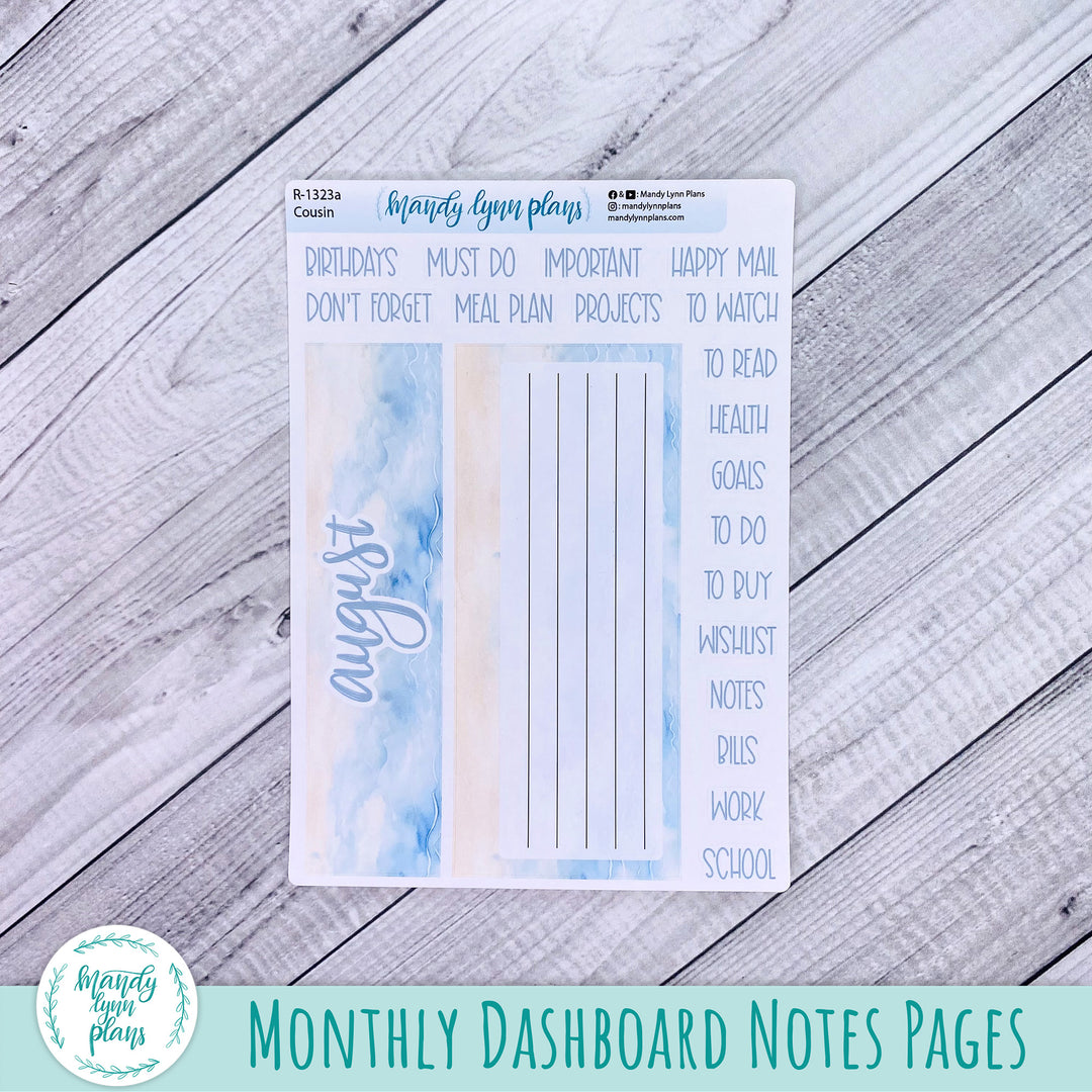 August Hobonichi Cousin Dashboard || Ocean Lover || R-1323