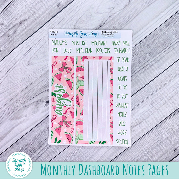 August Hobonichi Cousin Dashboard || Watermelons || R-1324