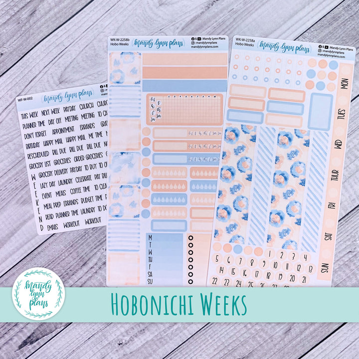 Hobonichi Weeks Weekly Kit || Peach and Blue Watercolor || WK-W-2258