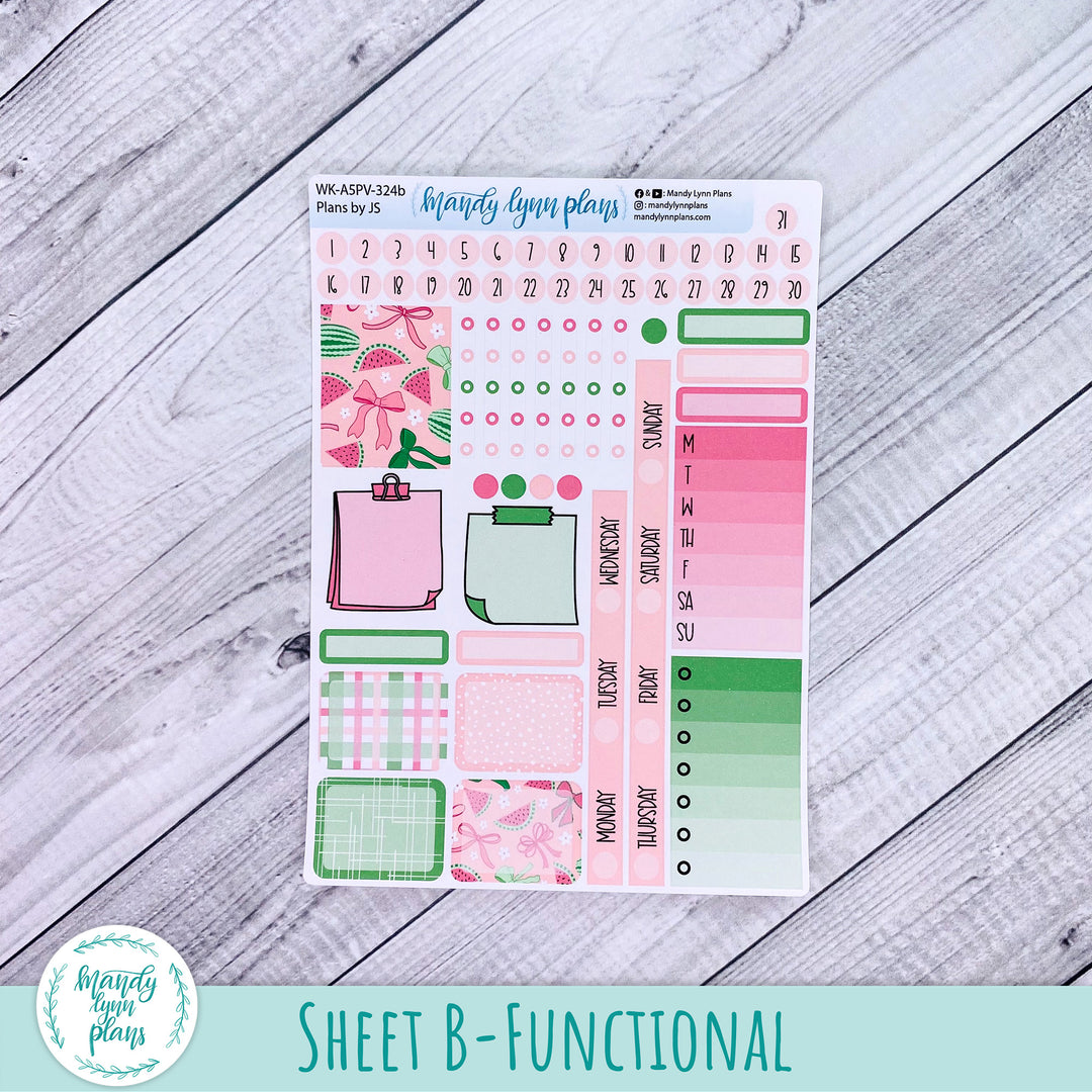A5 Plans by Just Scribble Weekly Kit || Watermelons || 324