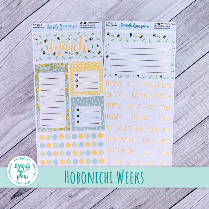 March Hobonichi Weeks Dashboard || Buzzing Garden || R-W-2257