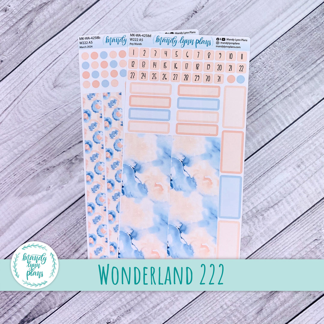 2024 Any Month Wonderland 222 Monthly Kit || Peach and Blue Watercolor || 258