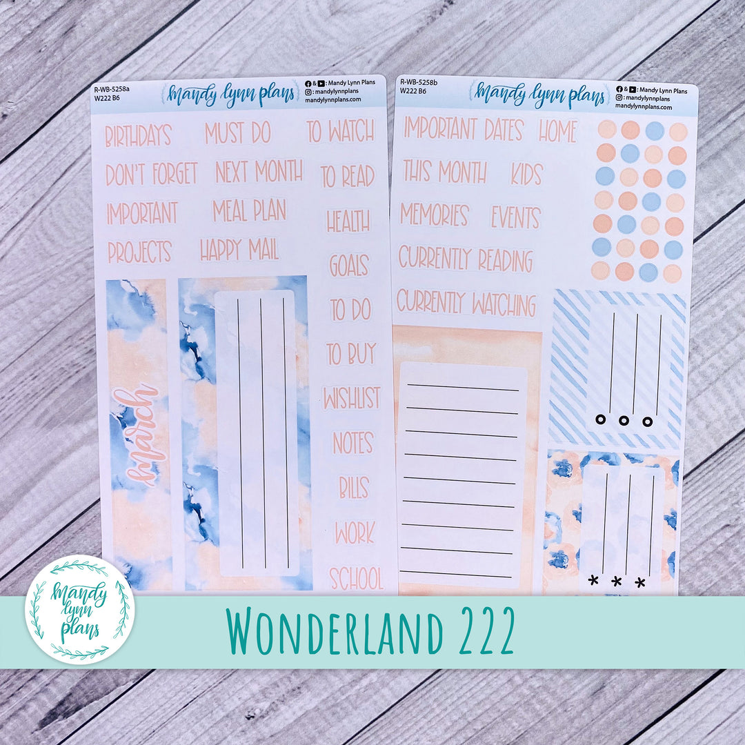 March Wonderland 222 Dashboard || Peach and Blue Watercolor || 258