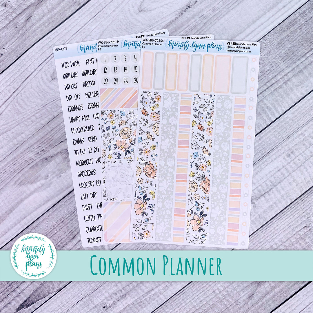 A5, B6, N1 & N2 Common Planner Weekly Kit || Spring Floral || 255