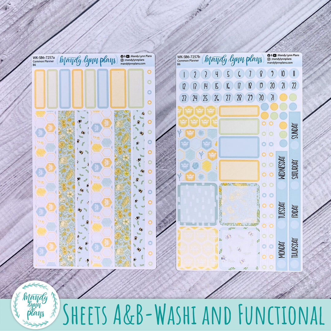 A5, B6, N1 & N2 Common Planner Weekly Kit || Buzzing Garden || 257