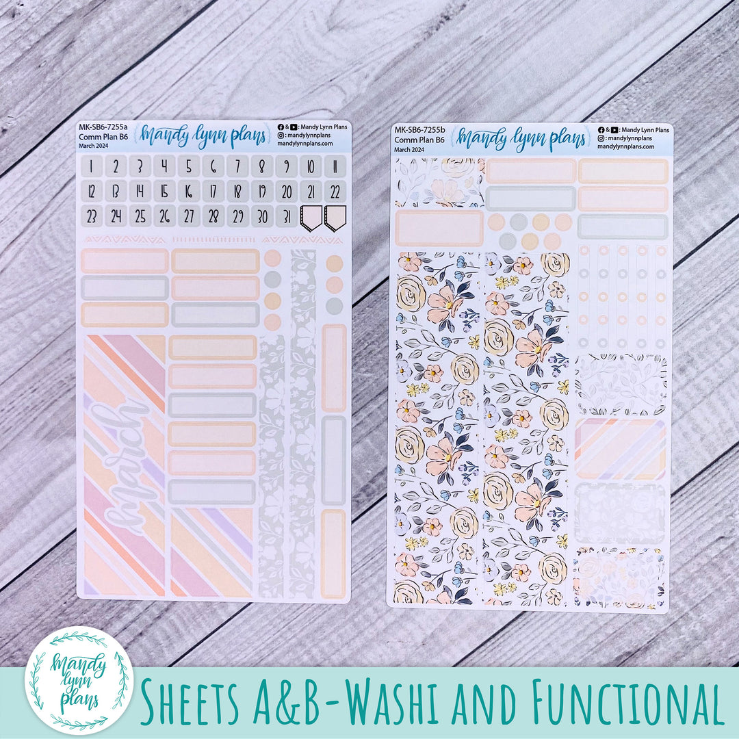 March 2024 Common Planner Monthly Kit || Spring Floral || 255