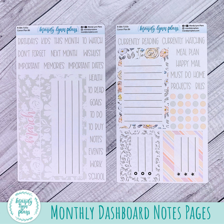 March Common Planner Dashboard || Spring Floral || 255