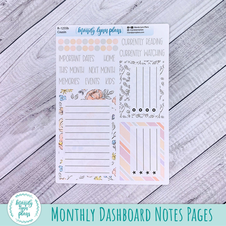March Hobonichi Cousin Dashboard || Spring Floral || R-1255