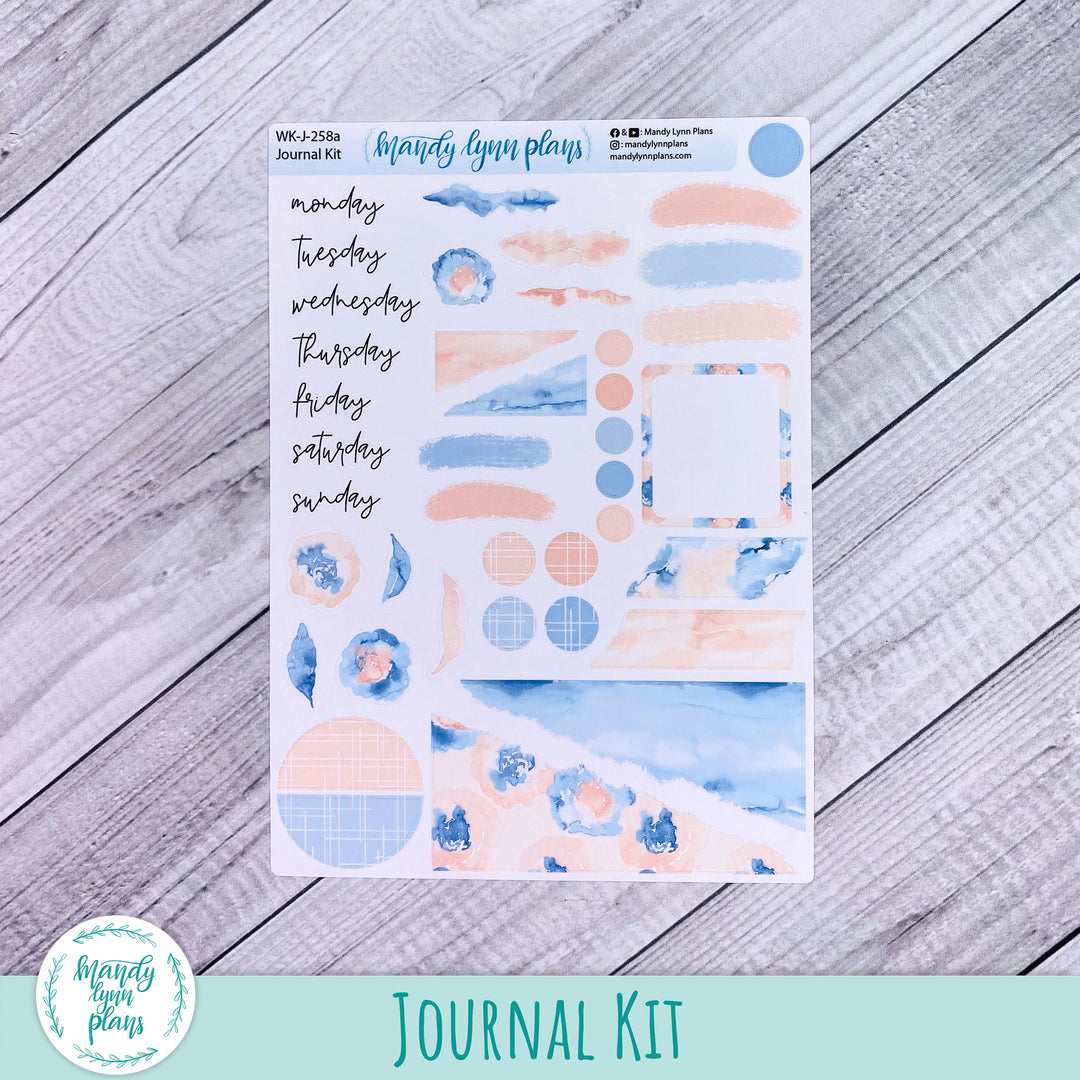 Peach and Blue Watercolor Journal Kit || WK-J-258
