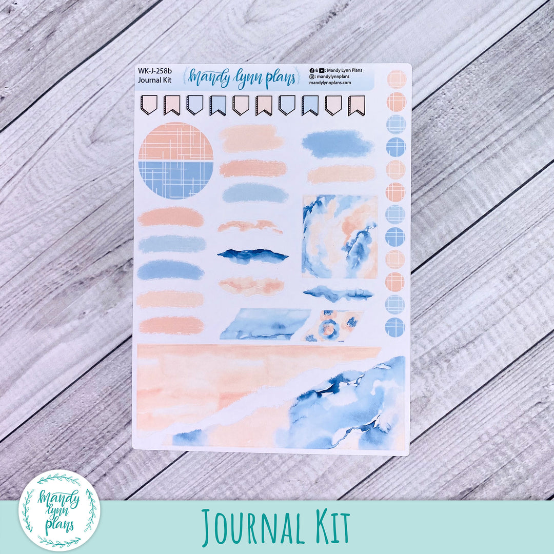 Peach and Blue Watercolor Journal Kit || WK-J-258