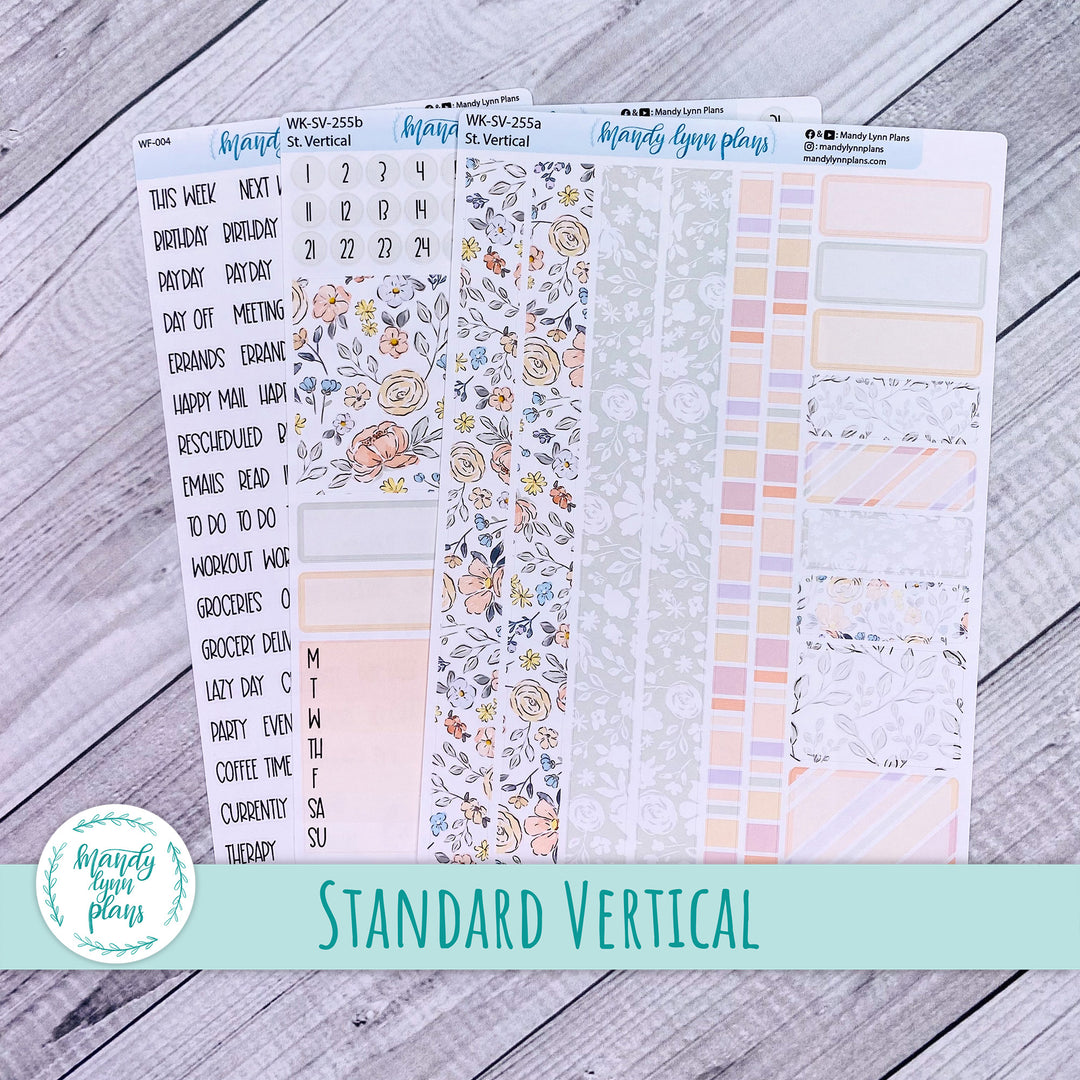 Standard Vertical Weekly Kit || Spring Floral || WK-SV-255