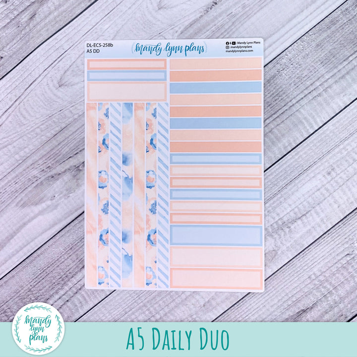 EC A5 Daily Duo Kit || Peach and Blue Watercolor || DL-EC5-258